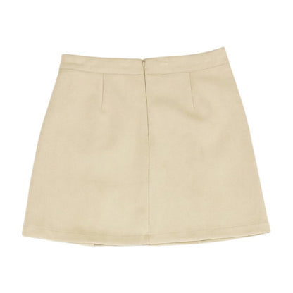 Khaki Solid Mini Skirt