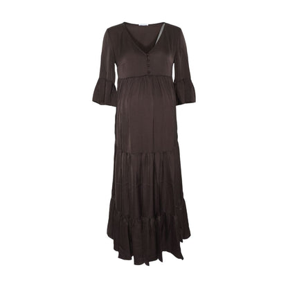 Brown Maternity Midi Dress