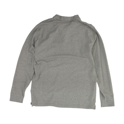 Gray Solid Long Sleeve Polo