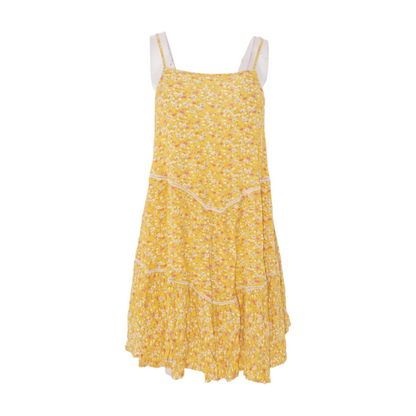 Yellow Floral Mini Dress
