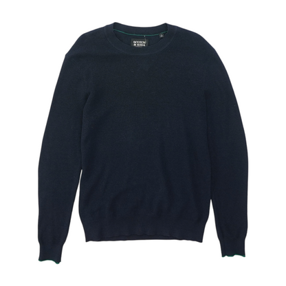 Navy Solid Pullover Sweater