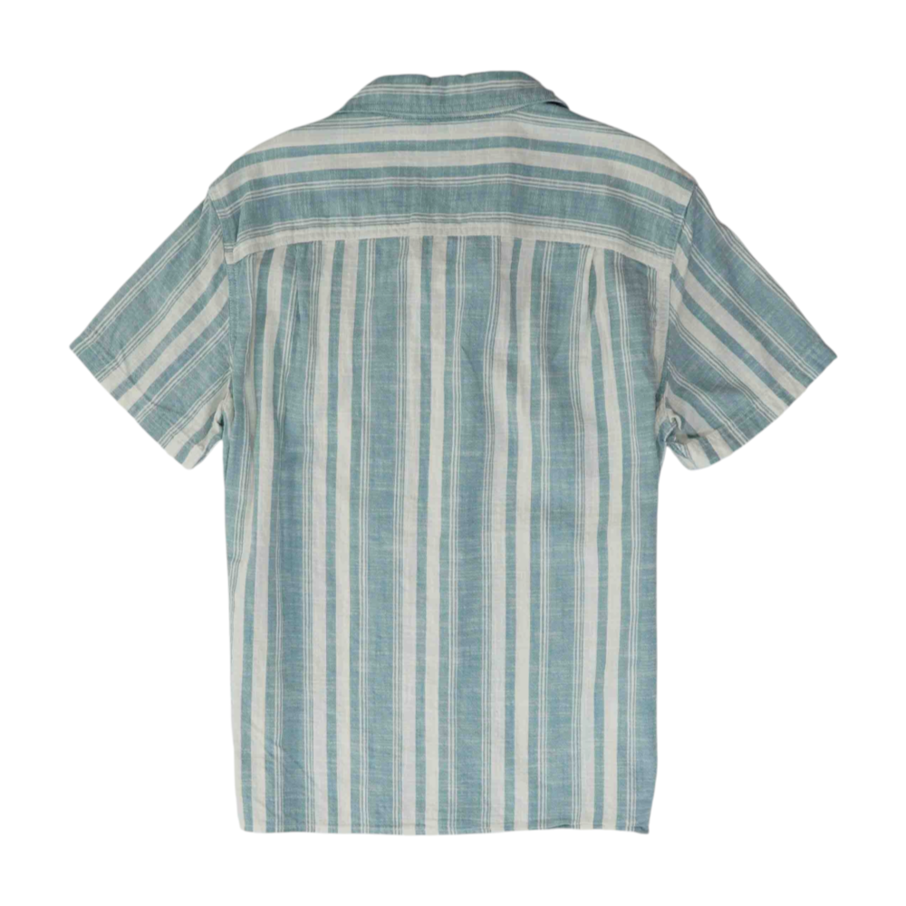 Blue Striped Short Sleeve Button Down