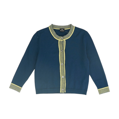 Navy Plus Color Block Cardigan Sweater