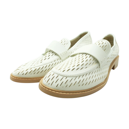 White Slip-On Flats