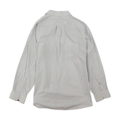 White Striped Long Sleeve Button Down