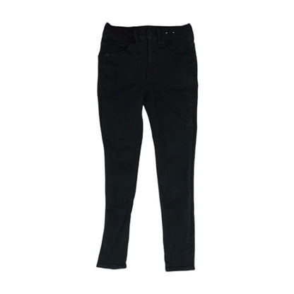 Black Solid High Rise Skinny Leg Jeans
