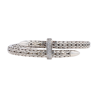 1/4 ctw Sterling Silver Diamond Bangle Bracelet