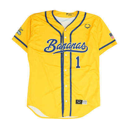 Men's Yellow Savannah Bananas Short Sleeve Jersey