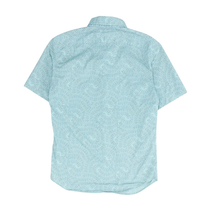Green Print Short Sleeve Button Down