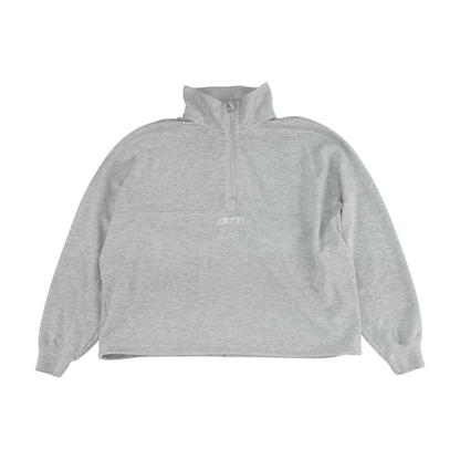 Gray Solid 1/4 Zip Pullover
