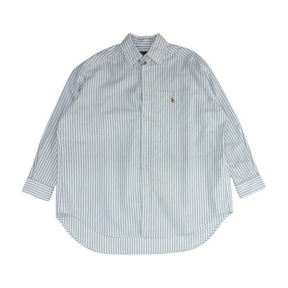 White Striped Long Sleeve Button Down