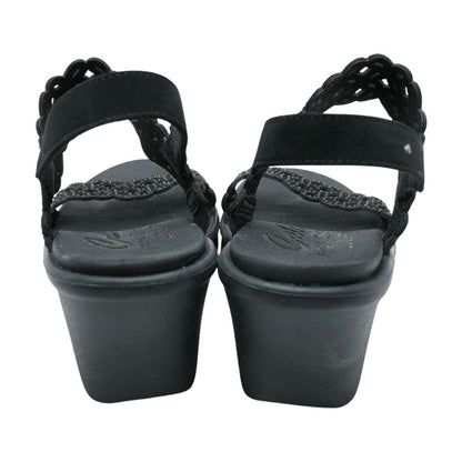 Black Wedged Sandals
