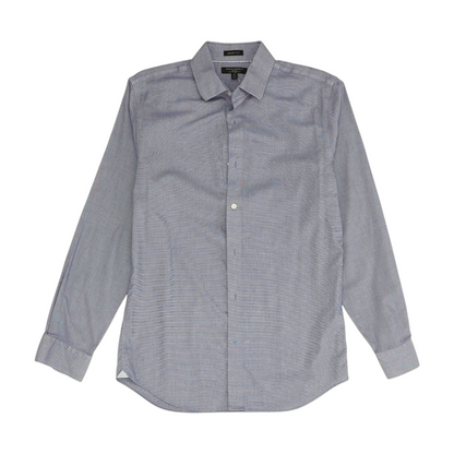 Blue Polka Dot Long Sleeve Button Down