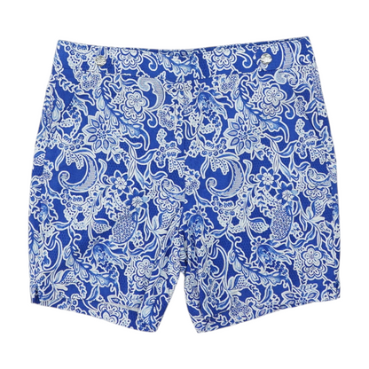 Blue Floral Chino Shorts
