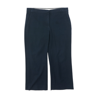 Navy Solid Chino Capris