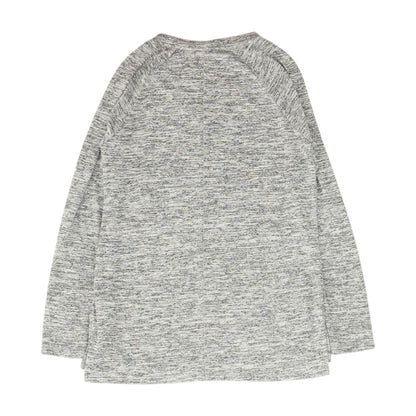 Gray V Neck Knit Top