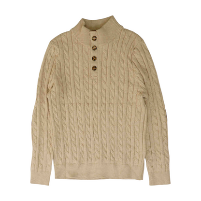 Beige Solid Pullover Sweater