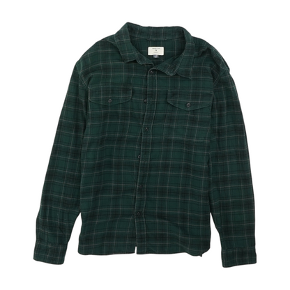 Green Plaid Flannel Button Down