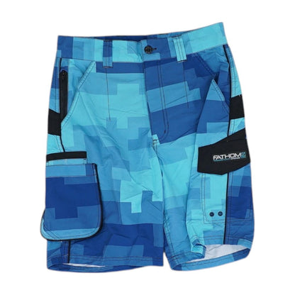 Blue Geometric Swim Shorts