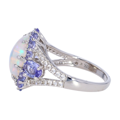 Sterling Silver Opal Fashion Ring