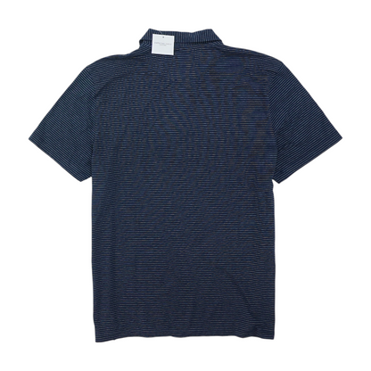 Navy Striped Short Sleeve Polo