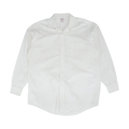 White Solid Long Sleeve Button Down
