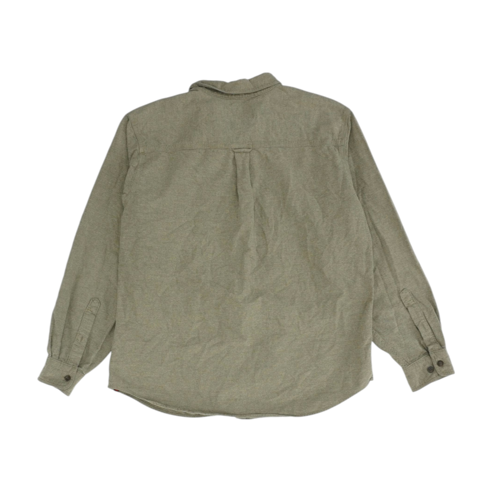 Gray Solid Long Sleeve Button Down
