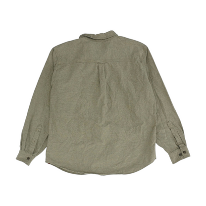 Gray Solid Long Sleeve Button Down