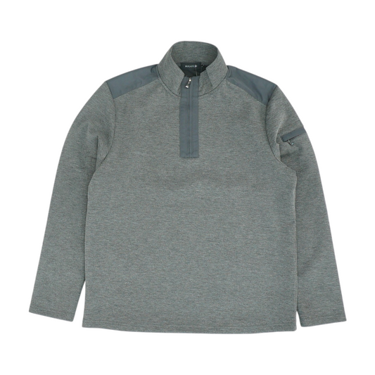 Gray Solid 1/4 Zip Pullover