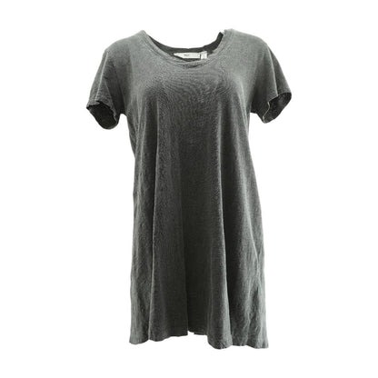 Gray Solid Midi Dress