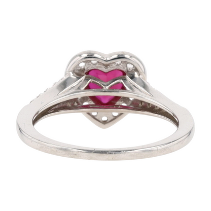Sterling Silver Synthetic Ruby Fashion Ring