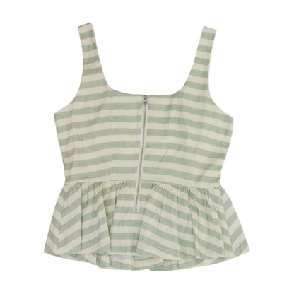 Green Striped Blouse