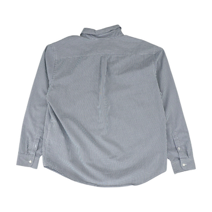 Navy Check Long Sleeve Button Down