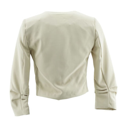 Beige Solid Blazer