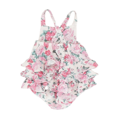 Pink Floral Sleeveless One-Piece