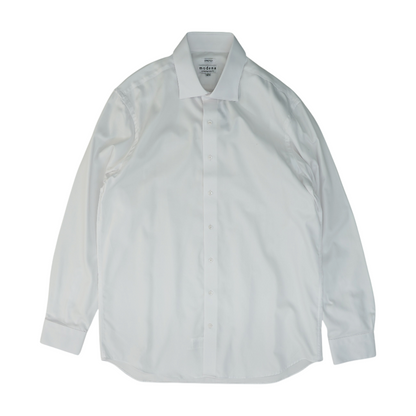White Solid Long Sleeve Button Down