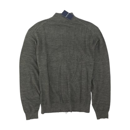 Gray Solid Cardigan Sweater
