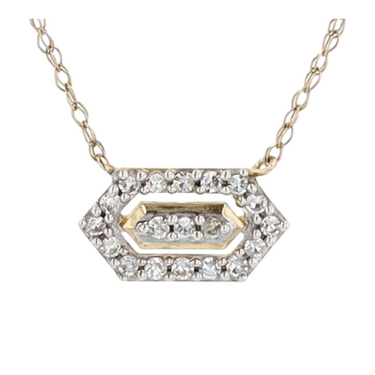 1/10 ctw 10K Yellow Gold Lab Grown Diamond Station Necklace
