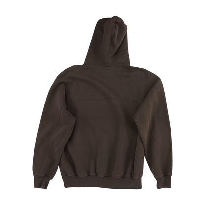 Brown Solid Hoodie Pullover