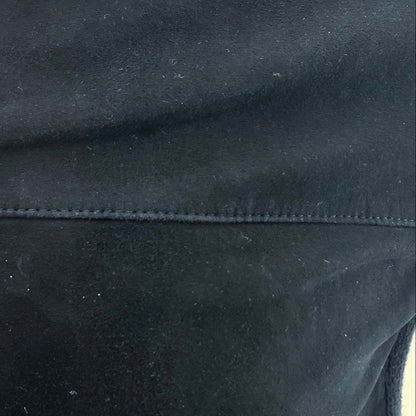 Black Cotton-Suede Fz Jacket