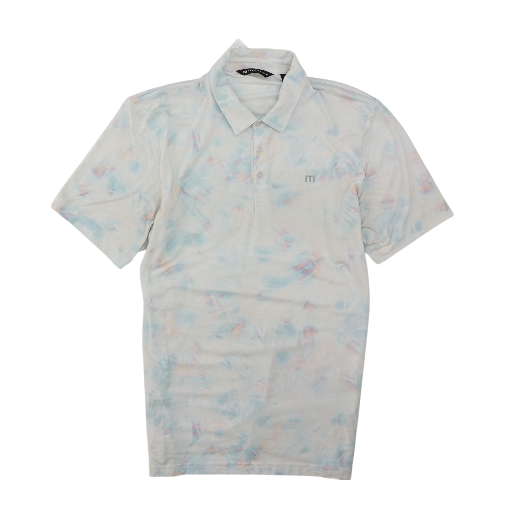 White Tie-Dye Short Sleeve Polo