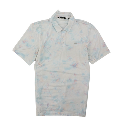 White Tie-Dye Short Sleeve Polo
