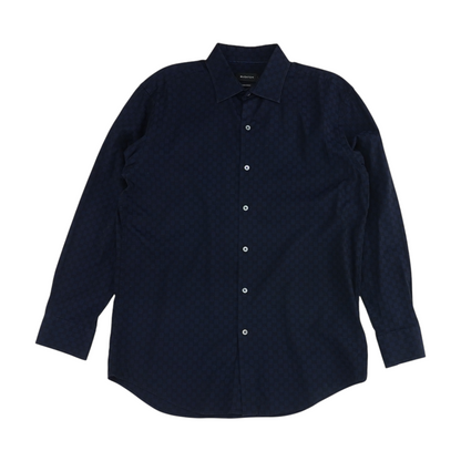 Navy Check Long Sleeve Button Down