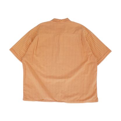 Orange Plaid Short Sleeve Button Down
