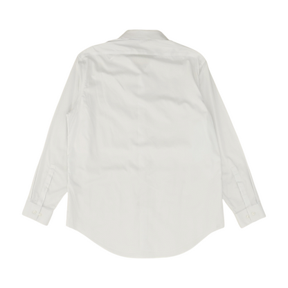 White Solid Long Sleeve Button Down