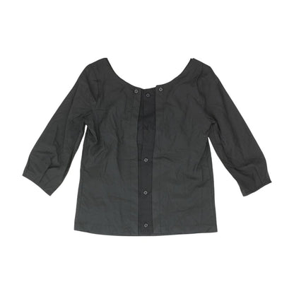 Black Solid 3/4 Sleeve Blouse
