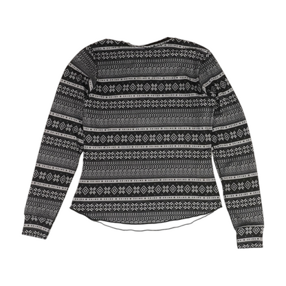 Black Graphic Pajama Top