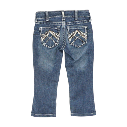 Navy Solid Denim Capris