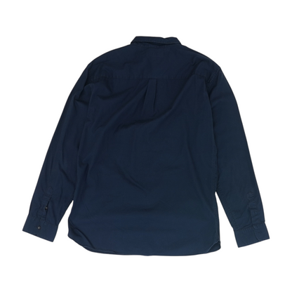 Navy Solid Long Sleeve Button Down
