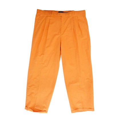 Orange Solid Dress Pants